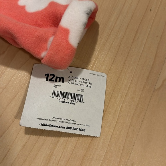 Carter’s Baby Girl Fleece Floral Top 12M - Picture 3 of 5